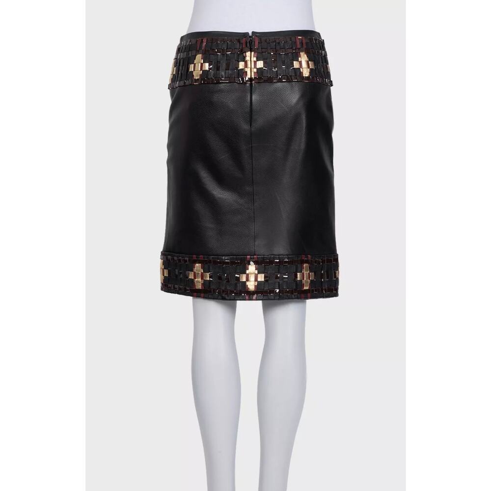 Chanel Black Sheepskin Leather Skirt - Size FR38 / M - Picture 3 of 4